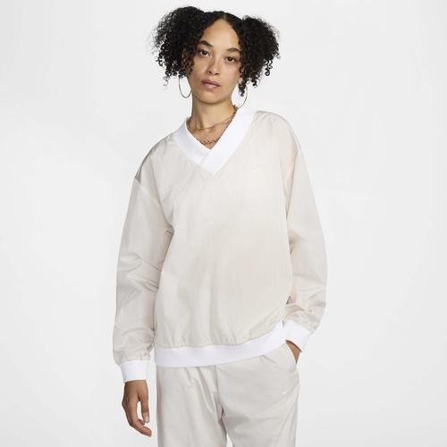 Womens Nike Sportswear Essential Loose UV Woven Long-Sleeve V-Neck Top Product Image