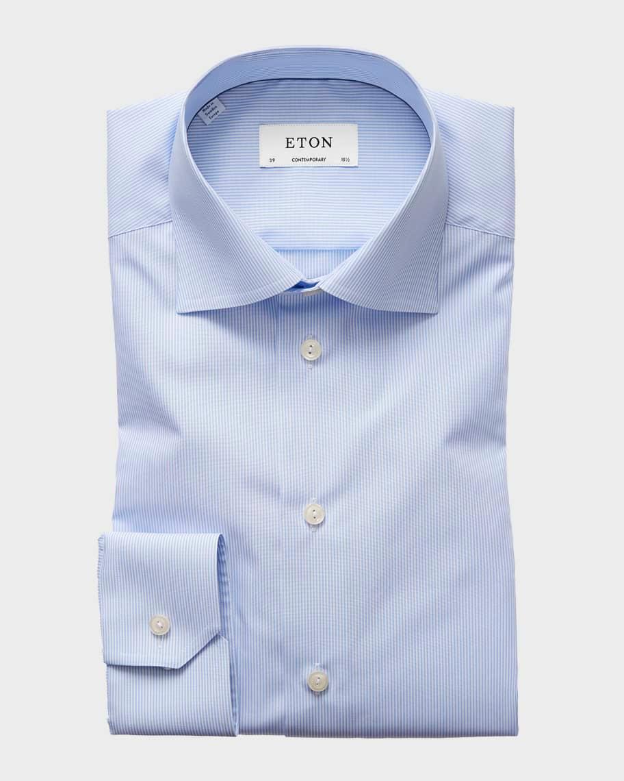 Men's Contemporary-Fit Fine Stripe Dress Shirt Product Image