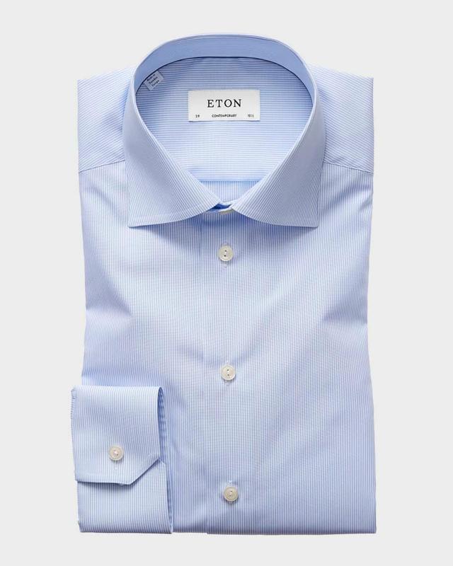 Mens Contemporary-Fit Fine Striped Dress Shirt Product Image