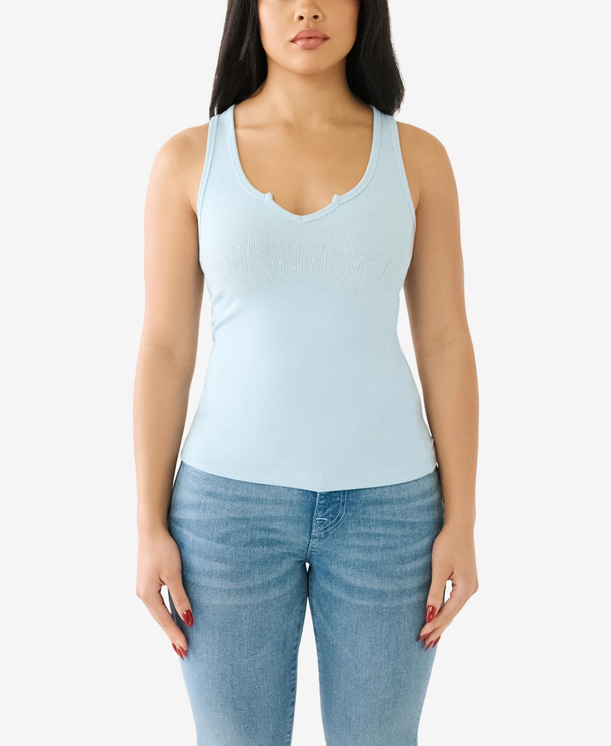 True Religion Womens Arched Logo V Notch Tank Product Image