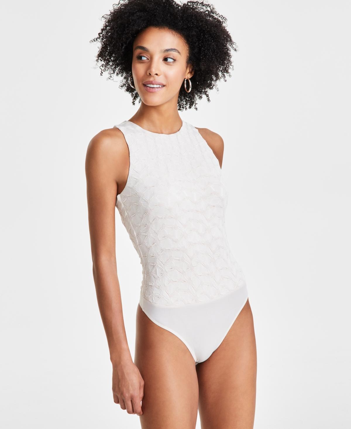 Women's Floral-Textured Sleeveless Bodysuit, Created for Macy's Product Image