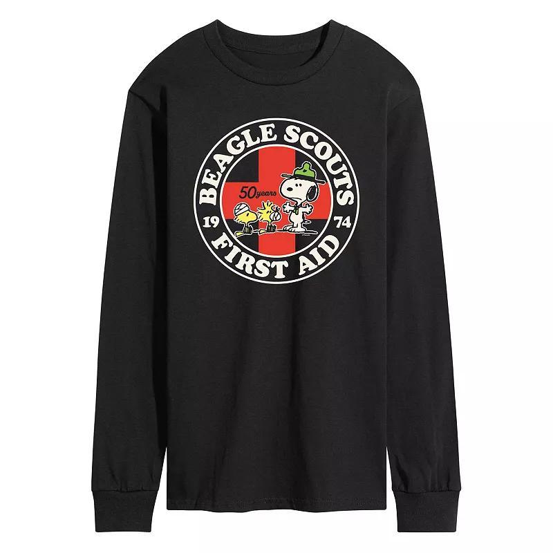 Mens Peanuts Beagle Scout First Aid Long Sleeve Graphic Tee Product Image