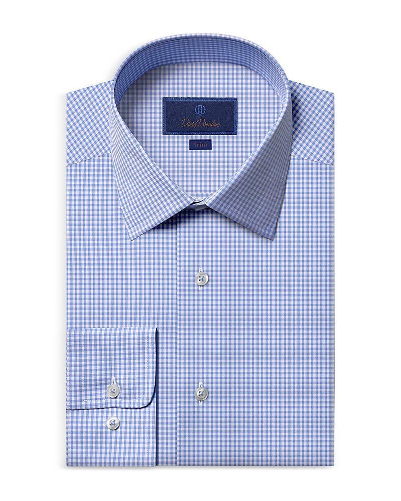 David Donahue Trim Fit Gingham Check Cotton Dress Shirt Product Image