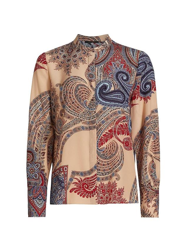 Womens Bronson Paisley Silk Blouse Product Image