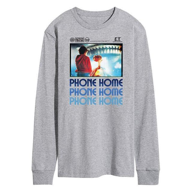 Mens ET Phone Home Long Sleeve Tee Med Grey Product Image