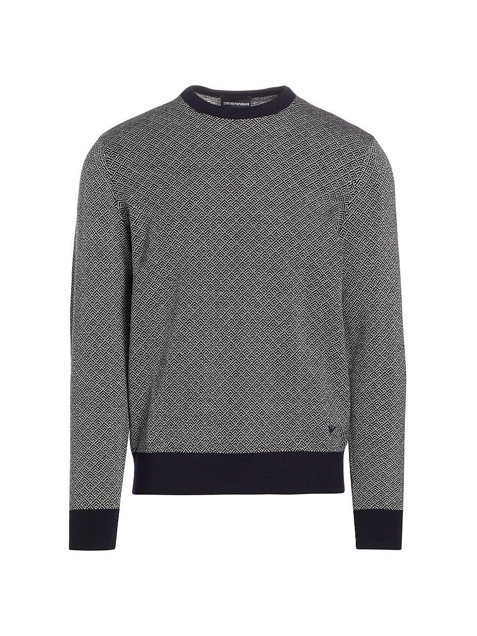 Emporio Armani Geometric Jacquard Virgin Wool Sweater Product Image