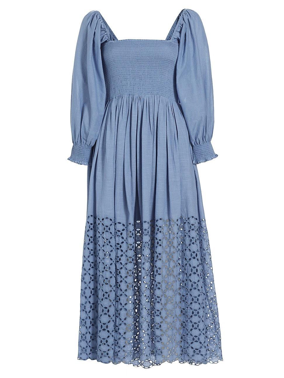 Womens Perfect Storm Eyelet Cotton Maxi Dress Product Image