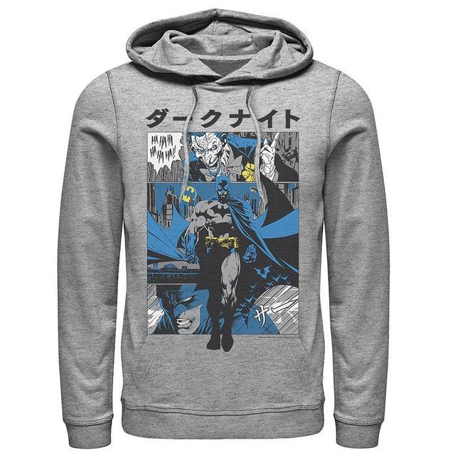 Mens DC Comics Batman Kanji Comic Panels Hoodie Athletic Grey Product Image