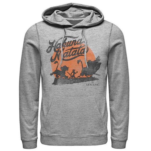 Disneys Lion King Hakuna Matata Orange Sunset Vintage Mens Hoodie Athletic Grey Product Image