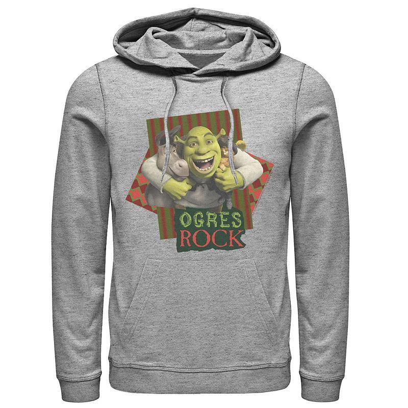 Mens Shrek The Third Ogres Rock Best Friends Group Hoodie Athletic Grey Product Image