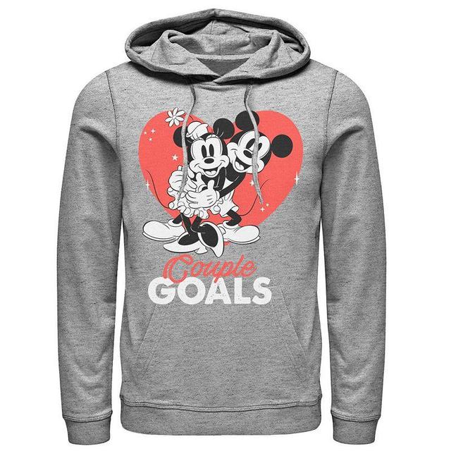 Disneys Mickey & Minnie Mouse Couple Goals Mens Hoodie Athletic Grey Product Image