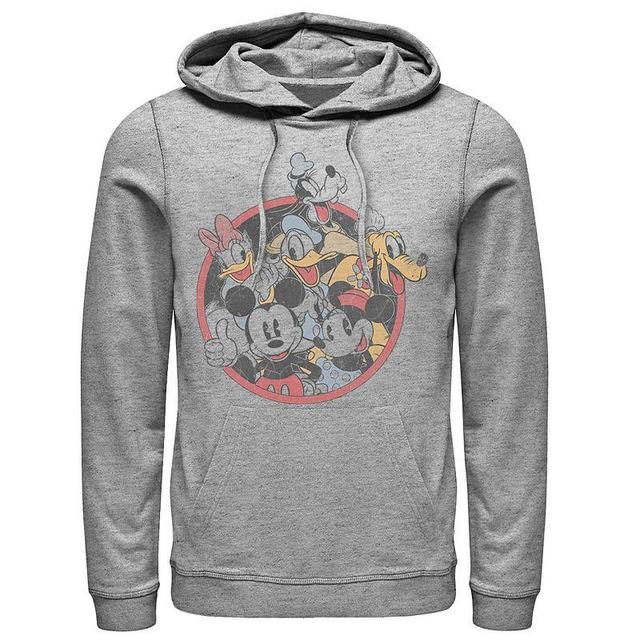 Disneys Mickey & Friends Classic Group Shot Mens Hoodie Athletic Grey Product Image