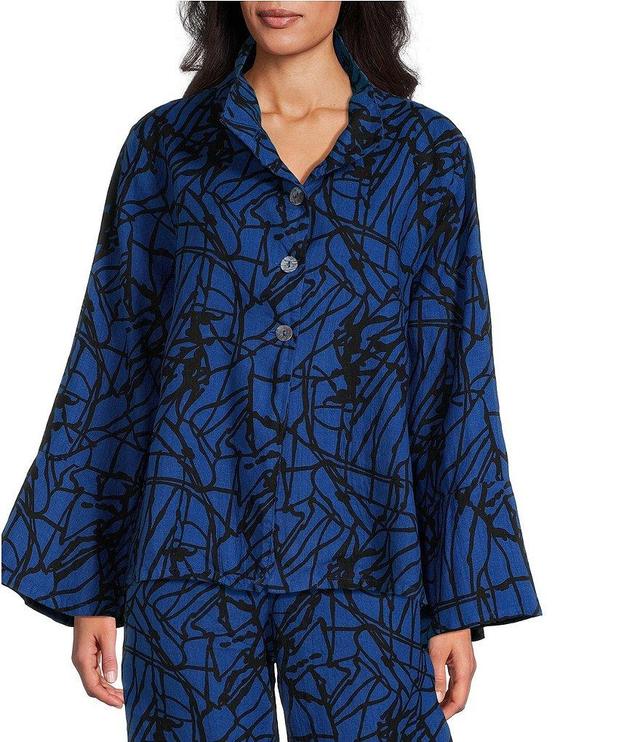 Bryn Walker Sabira Netta Print Stand Collar Long Sleeve Jacket Product Image