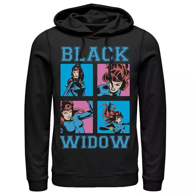 Mens Marvel Widow Classic Retro Comic Boxed Up Action Shot Hoodie Product Image