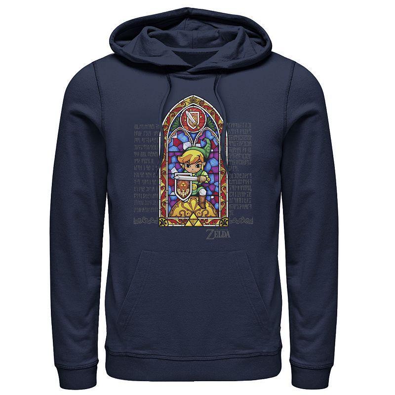 Mens Nintendo The Legend of Zelda Stained Glass Protector Hoodie Blue Product Image