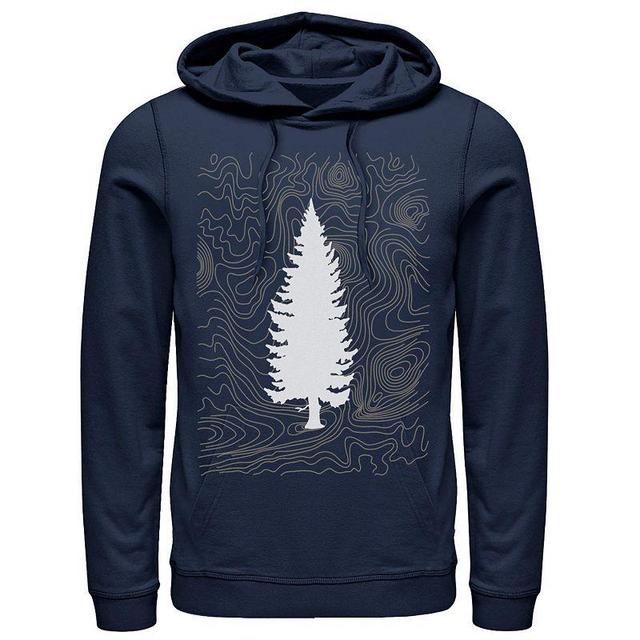 Mens Fifth Sun Tree Outline Sketched Lines Hoodie Blue Product Image