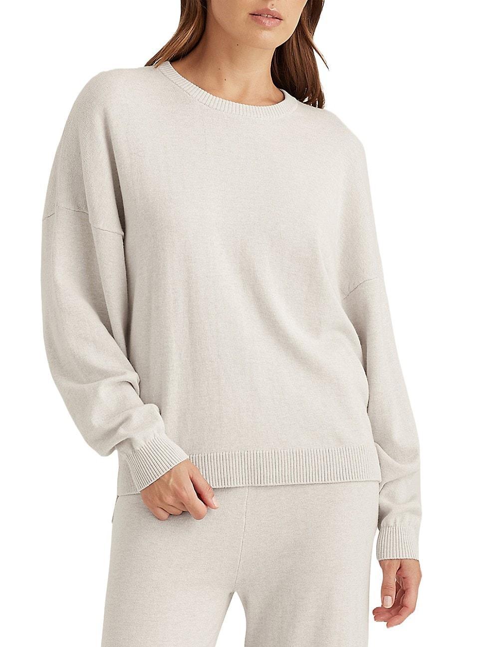 Womens Cotton Cashmere Crewneck Sweater product image