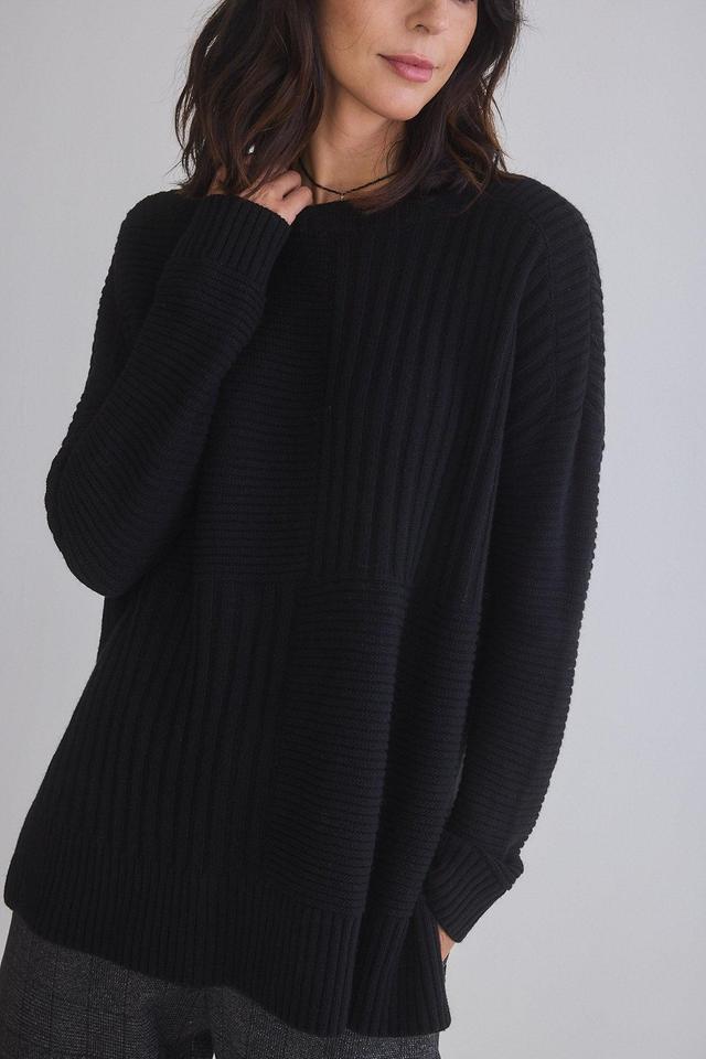 Oversized Mixed Knit Sweater Product Image