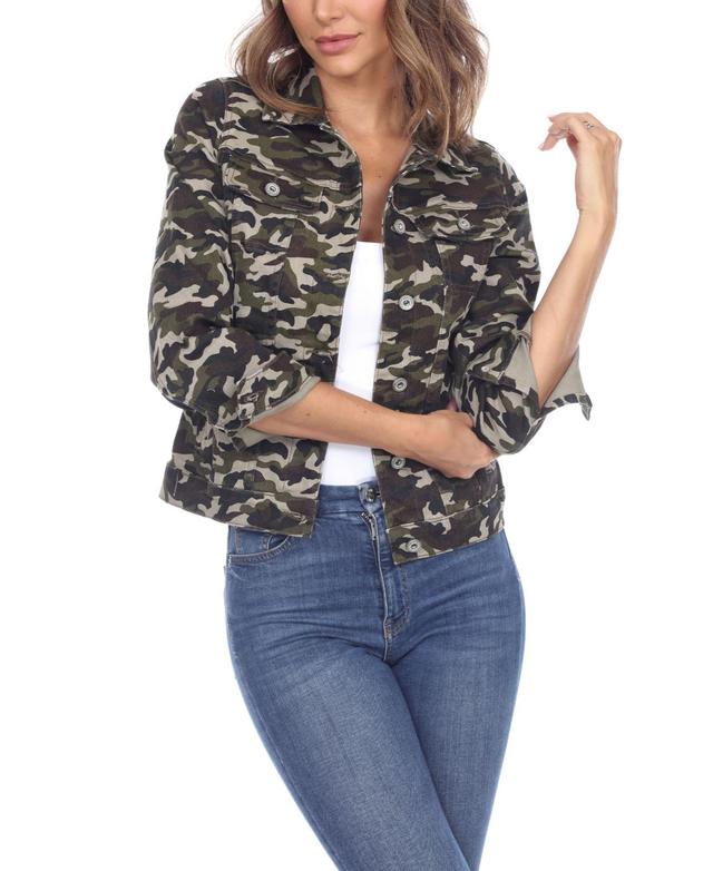 Womens Camo Denim Jacket Product Image