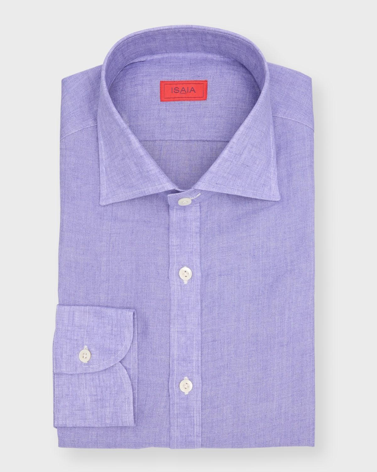 Mens Solid Linen Sport Shirt Product Image