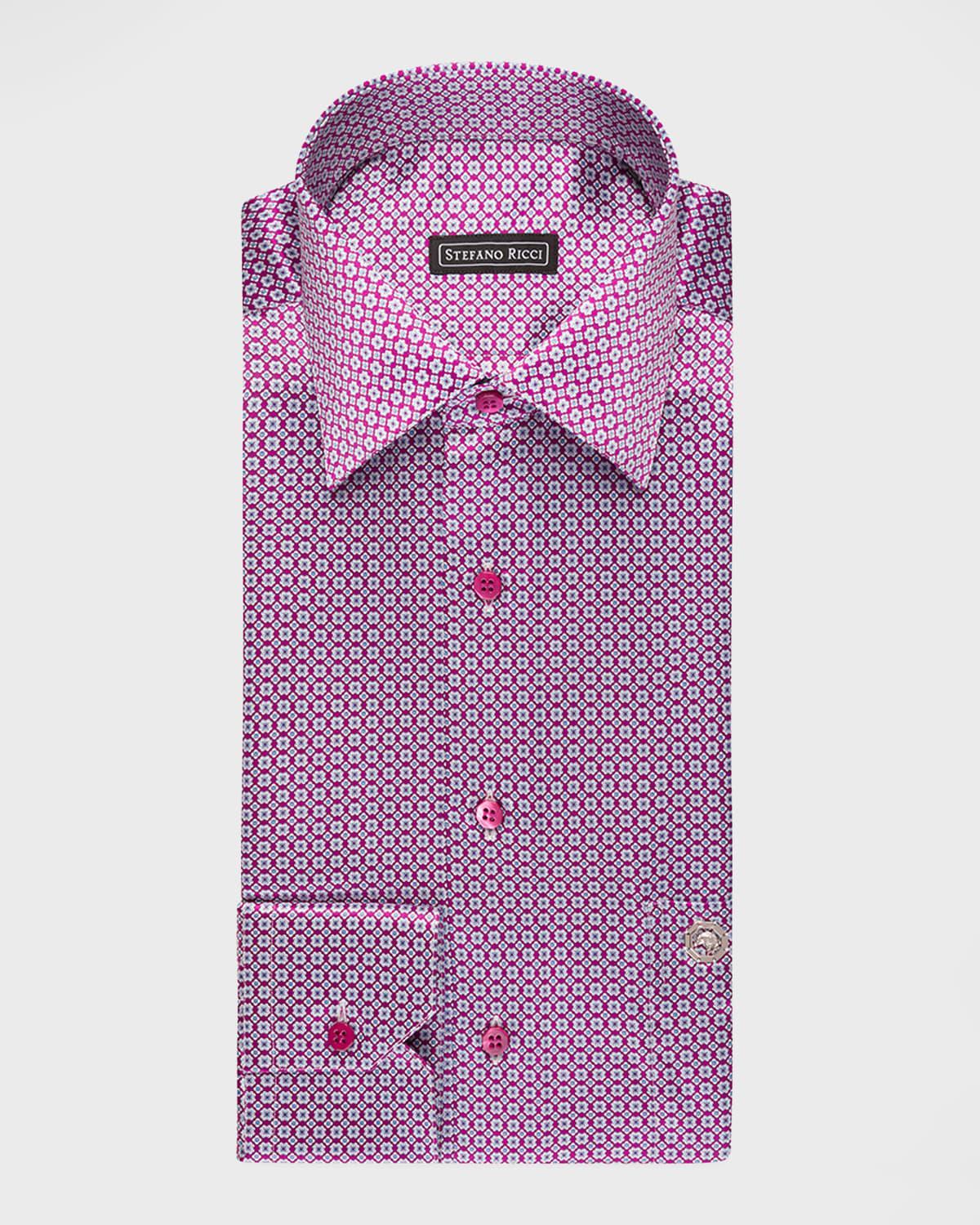 Mens Medallion-Print Silk Dress Shirt Product Image