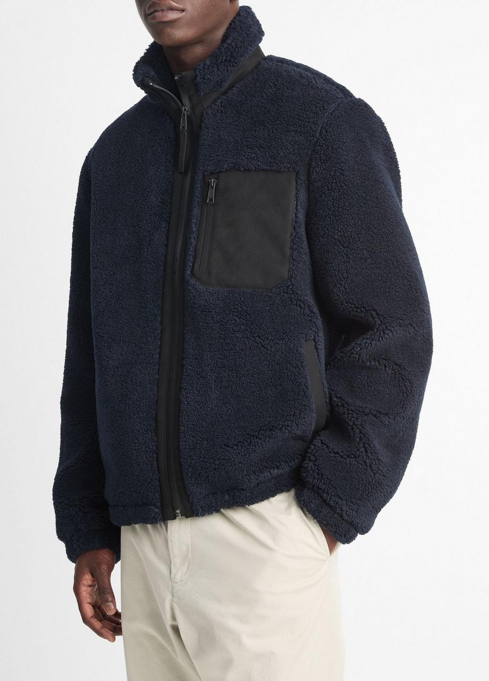 Wool Sherpa Zip-Up Jacket Product Image