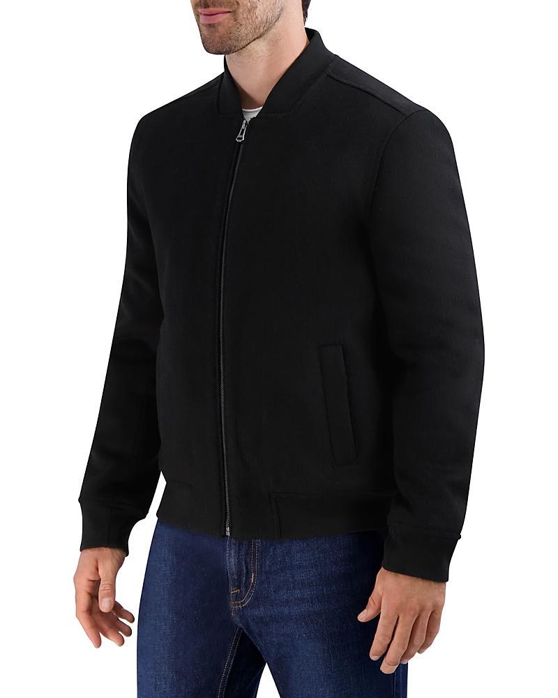 Cole Haan Wool Blend Textured Bomber Jacket Product Image