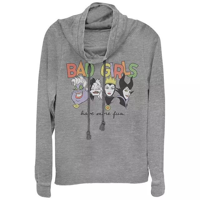 Disney Villains Bad Girls Have More Fun Womens Plus Cowlneck Graphic Lightweight Long Sleeve, Girls Gray Grey Product Image