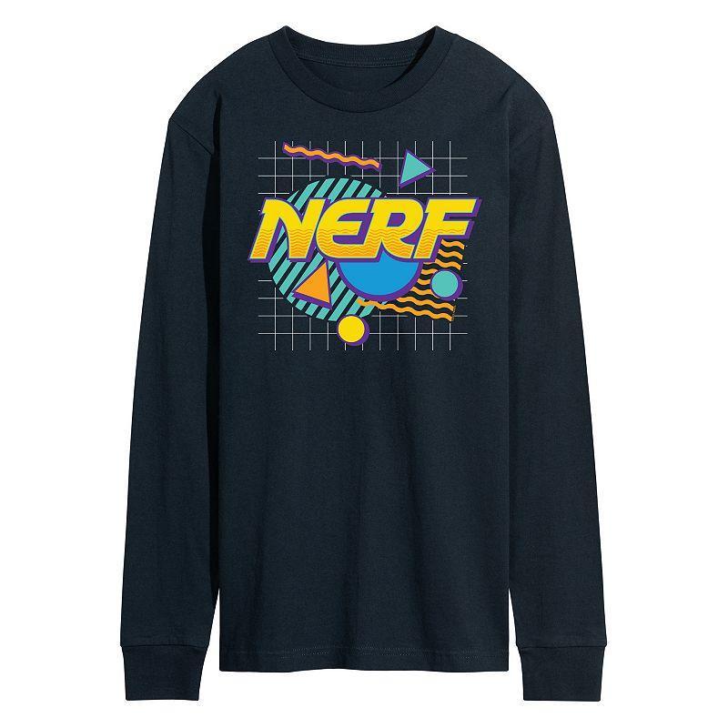 Mens Nerf Logo New Wave Long Sleeve Graphic Tee Blue Product Image