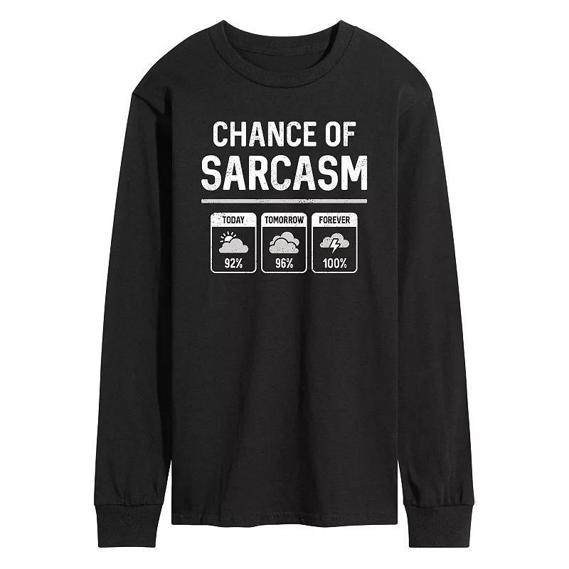 Mens Chance Of Sarcasm Forecast Long Sleeve Tee Product Image