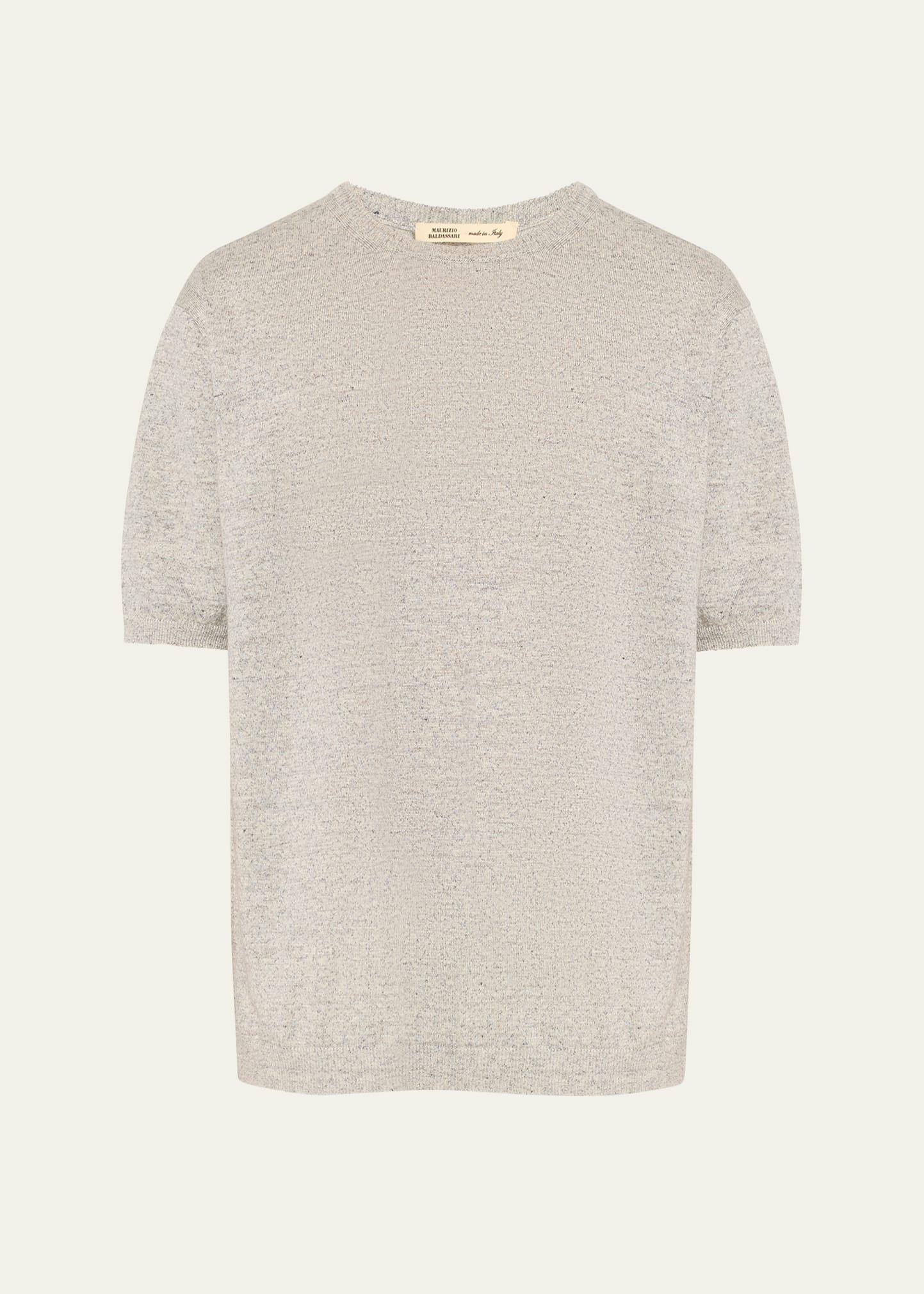 Mens Linen Melange Crewneck T-Shirt Product Image