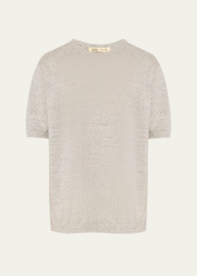 Mens Linen Melange Crewneck T-Shirt Product Image