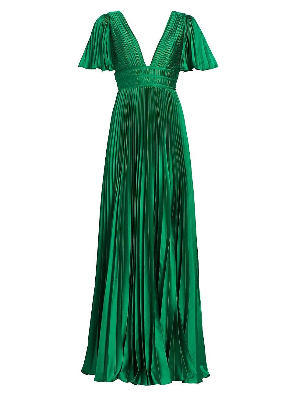 Womens Jupiter Pleated V-Neck Gown Product Image