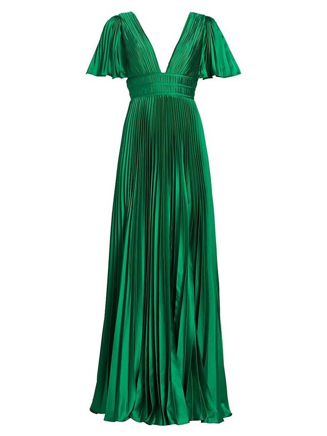 Womens Jupiter Pleated V-Neck Gown Product Image