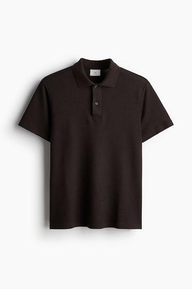 Regular Fit Textured-Knit Polo Shirt Product Image