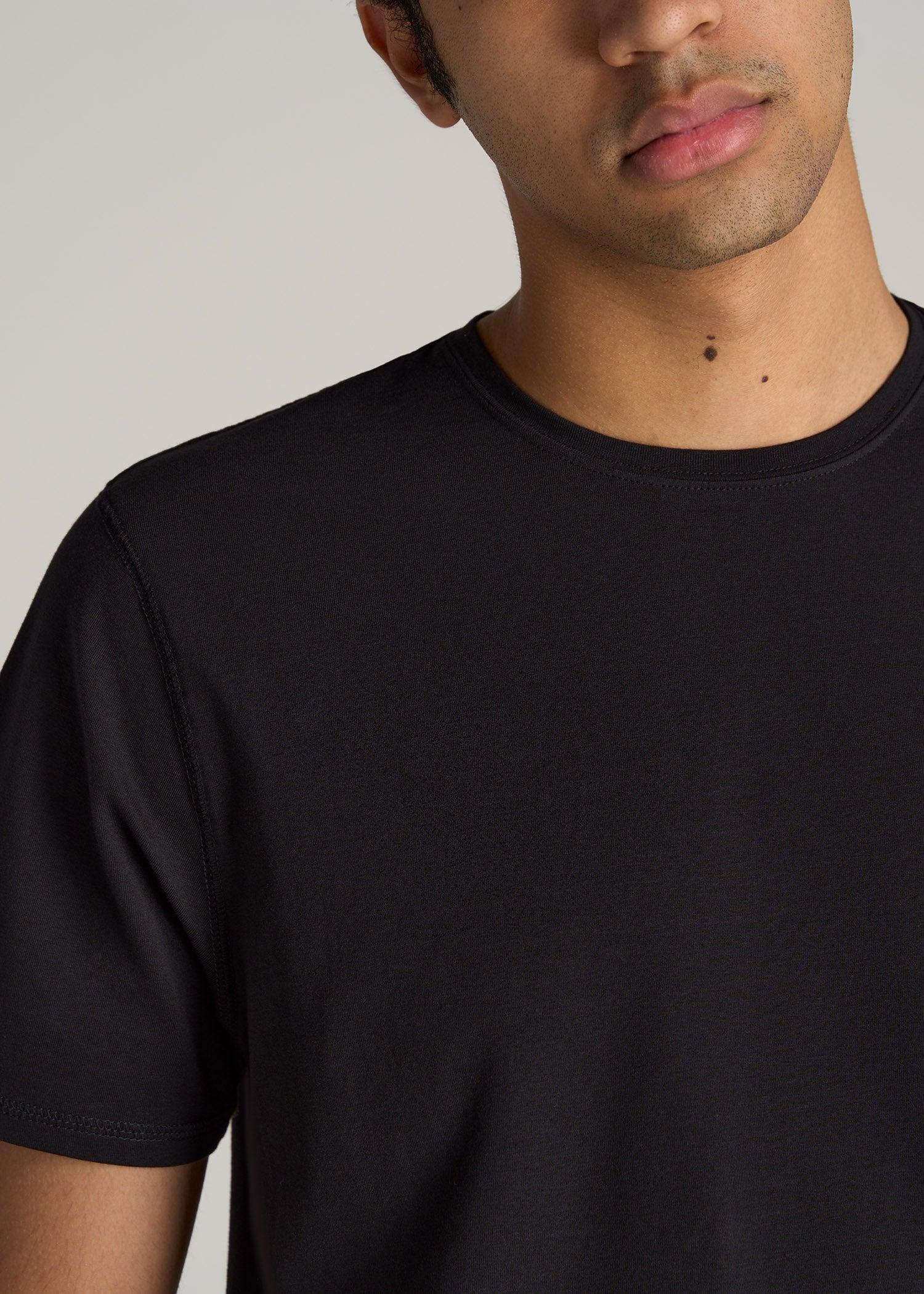 The Essential REGULAR-FIT Crew-Neck Men's Tall Tees in Black Product Image