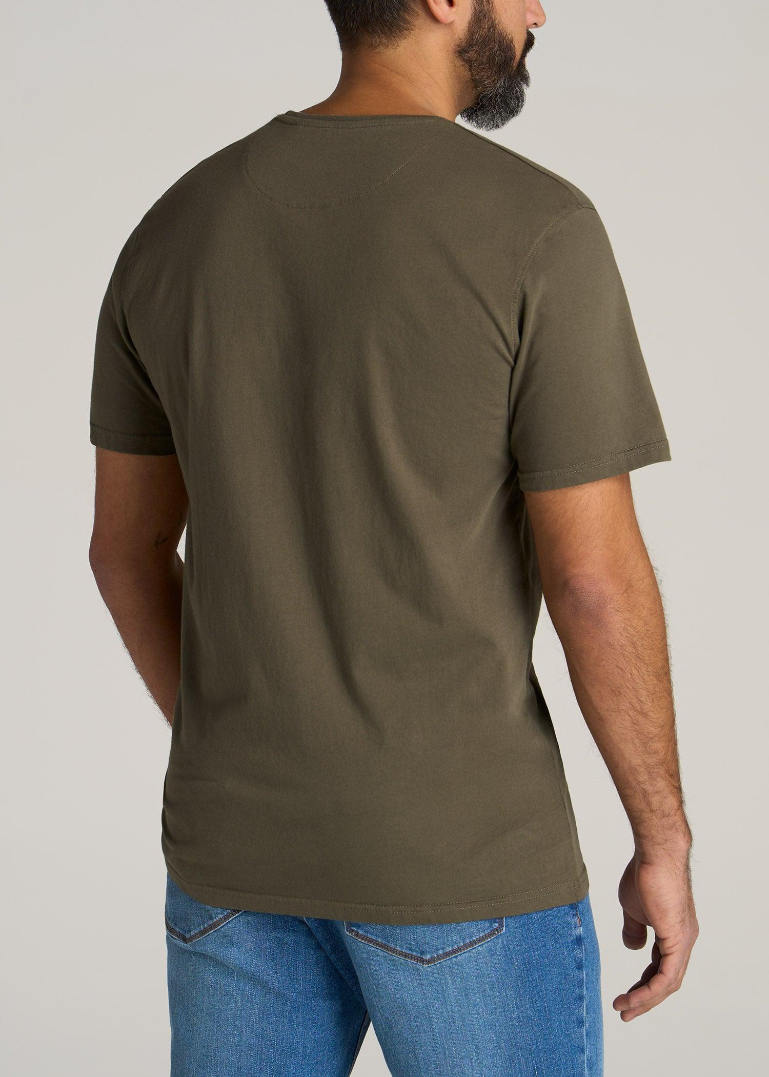 LJ&S Men's Tall REGULAR-FIT Crew Neck Tee in Surplus Green Male Product Image