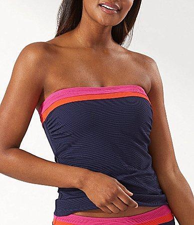 Tommy Bahama Island Cays Color Block Bandeau Tankini Top Product Image