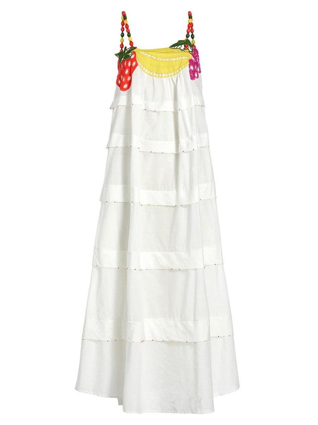 Womens Fruit Cotton Tiered Maxi Dress Product Image