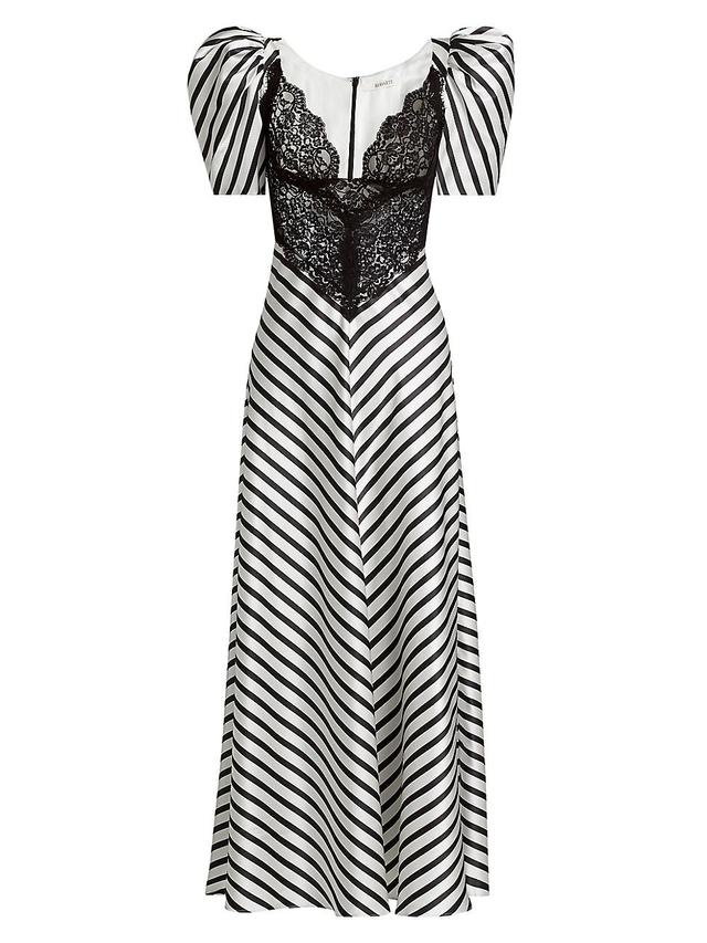 Womens Beetlejuice II x Rodarte Stripe Lace Bodice Maxi Dress Product Image