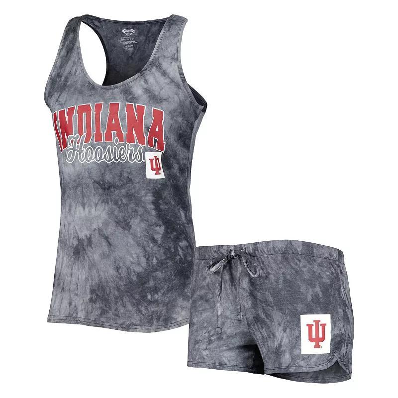 Womens Concepts Sport Charcoal Indiana Hoosiers Billboard Tie-Dye Tank Top and Shorts Sleep Set Product Image