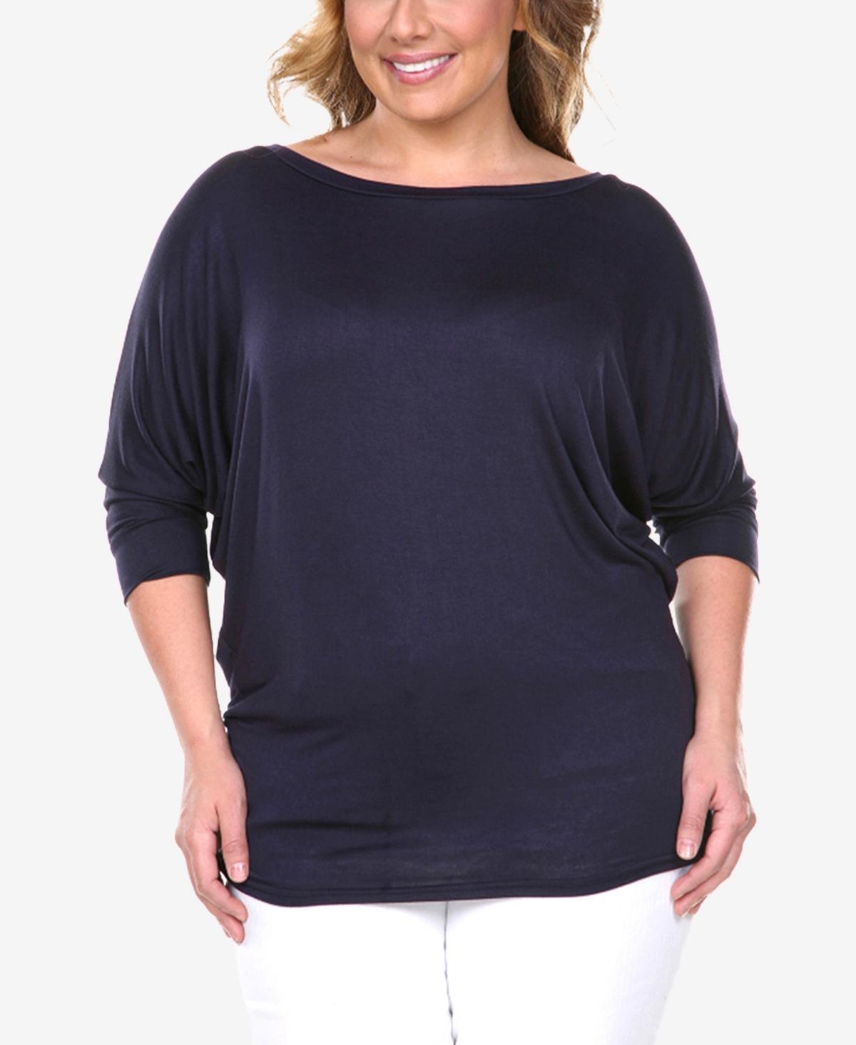 White Mark Plus Size Bat Sleeve Tunic Top Product Image