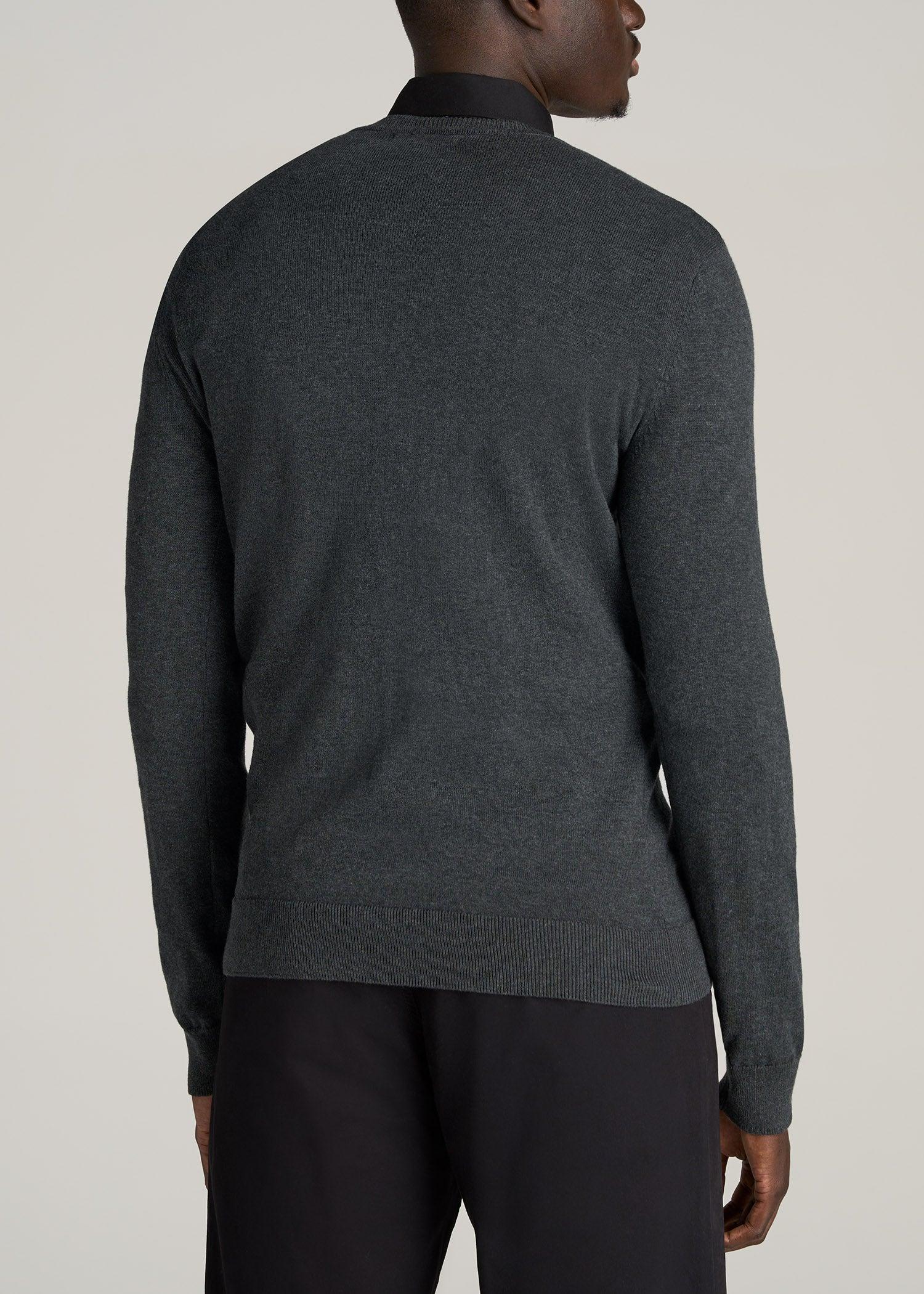 Everyday V-Neck Tall Men's Sweater in Charcoal Mix Male Product Image