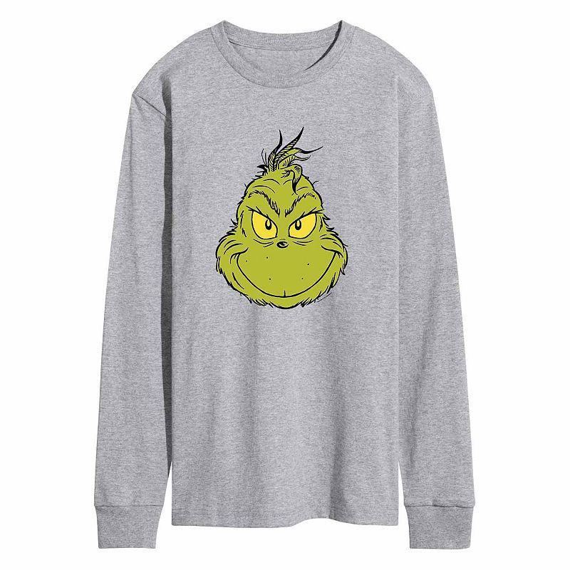 Mens Grinch Face Tee Grey Grey Product Image