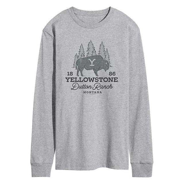 Mens Yellowstone Dutton Ranch Bison Long Sleeve Graphic Tee Product Image