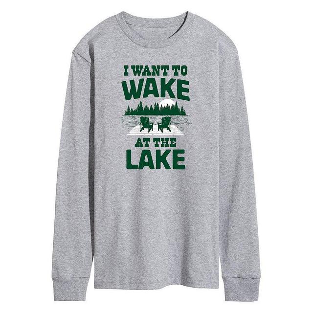 Mens I Want To Wake At The Lake Long Sleeve Tee Product Image