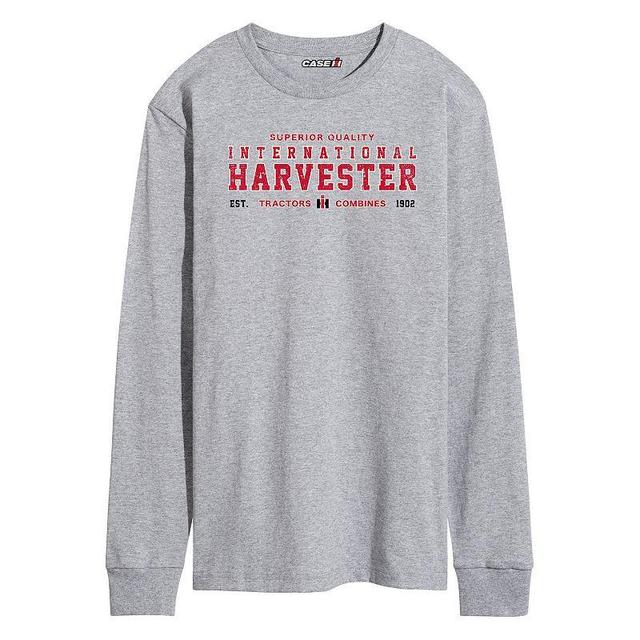 Mens Case IH Superior Quality Long Sleeve Graphic Tee Med Grey Product Image