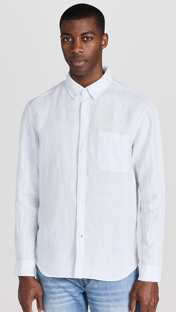 Club Monaco Stripe Linen Button Down Shirt | Shopbop Product Image