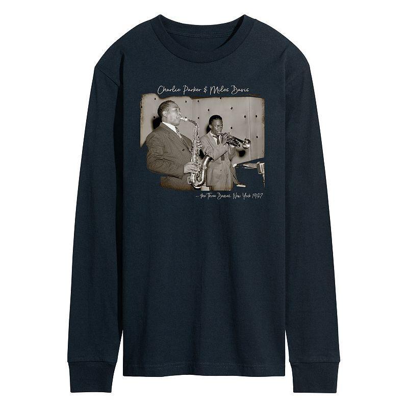 Mens Charlie Parker Three Deuces Long Sleeve Tee Blue Product Image