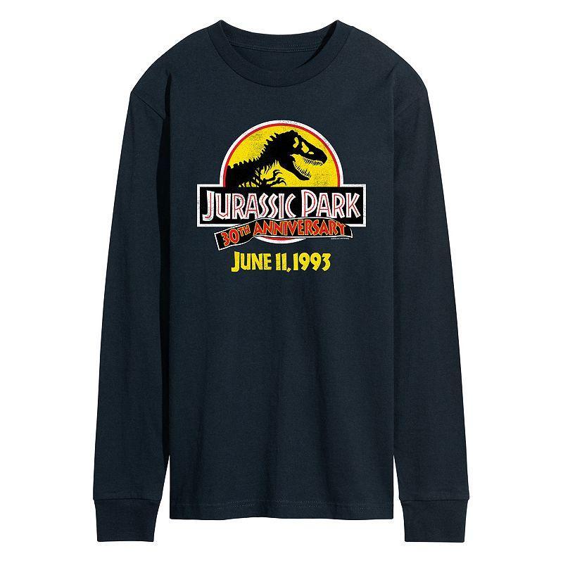 Mens Jurassic World Jurassic Park 30th Logo Long Sleeve Med Grey Product Image